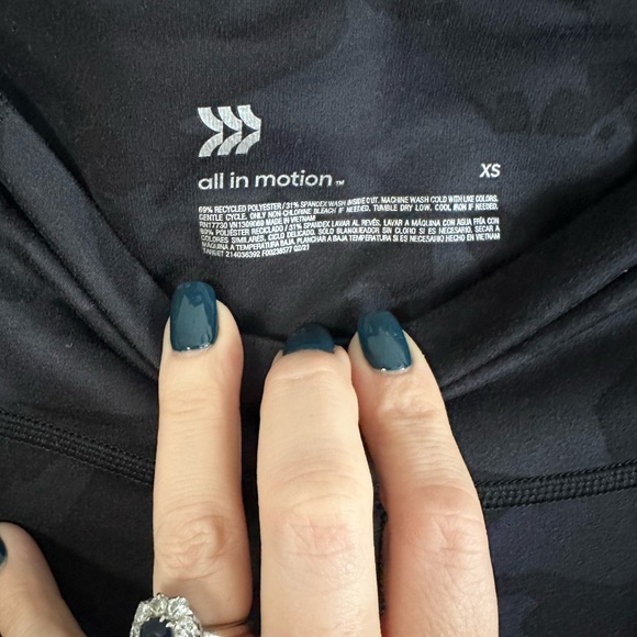 Black Floral Designed Leggings Size XS - Picture 3 of 5